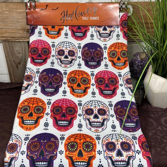 🌺Halloween Sugar Skull Table Runner
